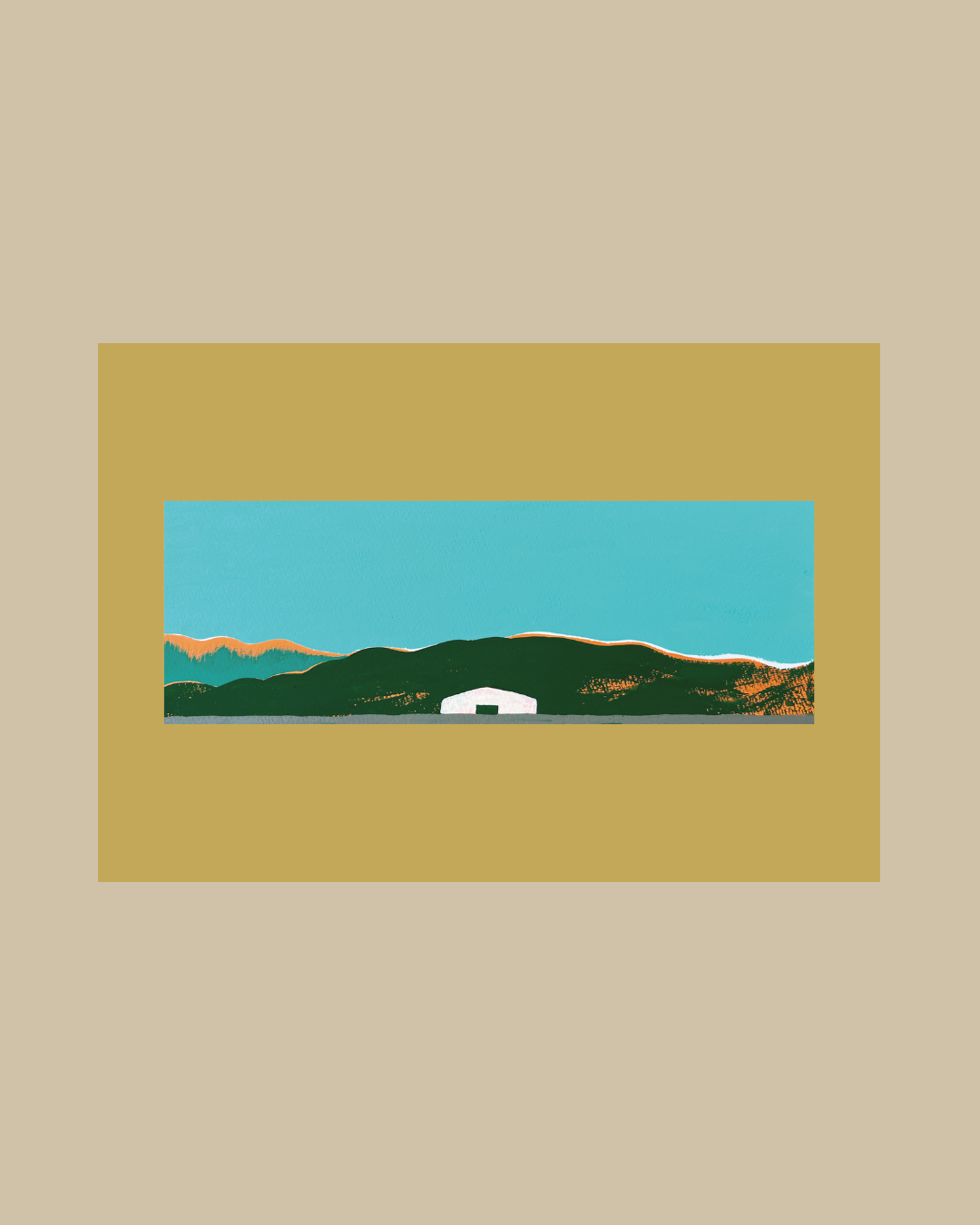 4 postcards set (landscapes in town)