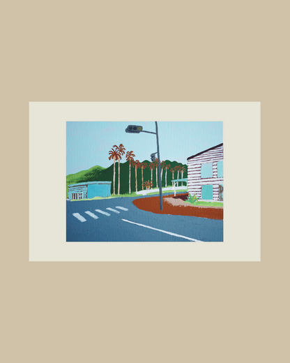 4 postcards set (landscapes in town)