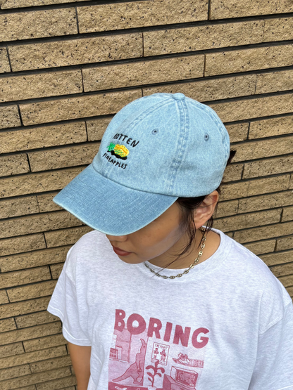 "ROTTEN PINEAPPLES" cap (light blue denim)